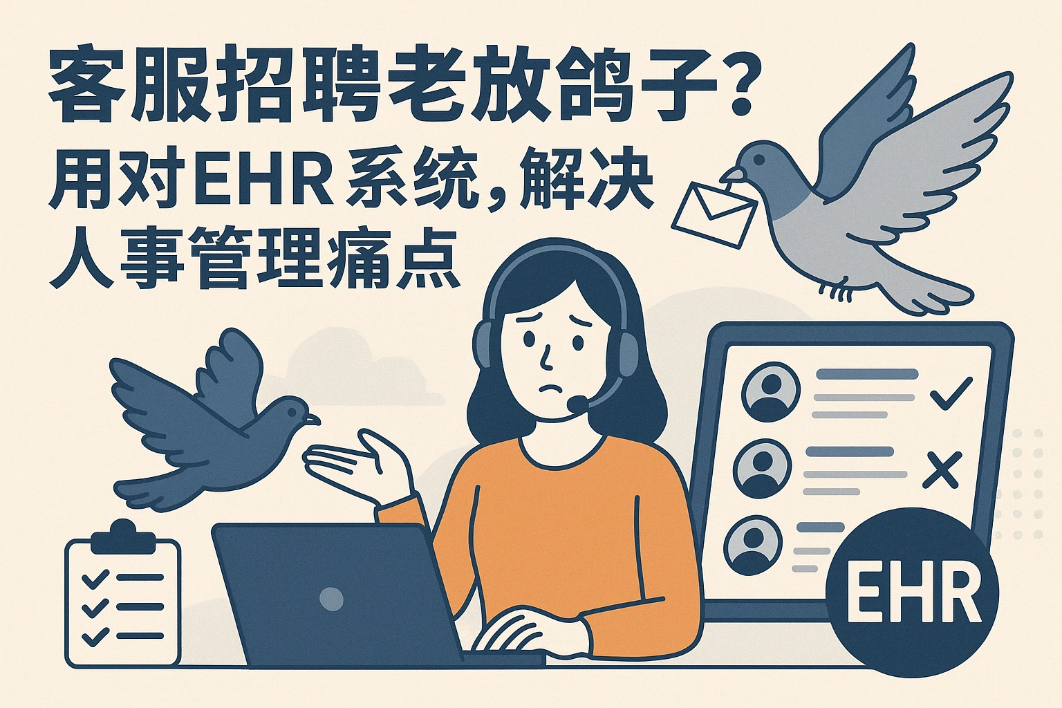 客服招聘老放鸽子？用对EHR系统，解决人事管理痛点