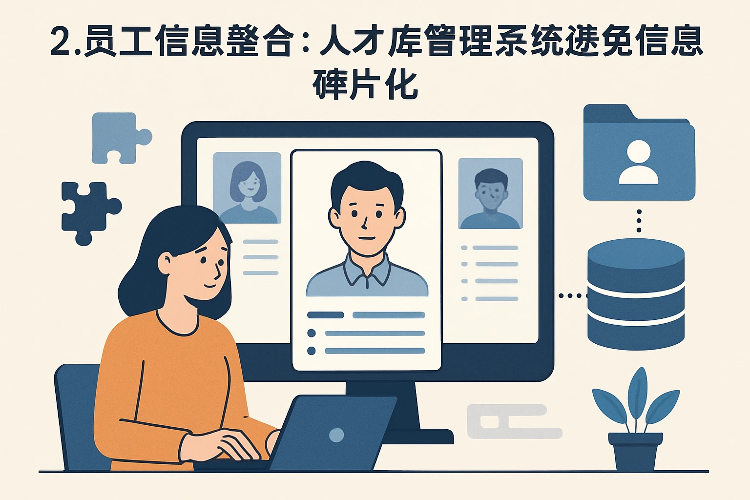 2. 员工信息整合：人才库管理系统避免信息碎片化