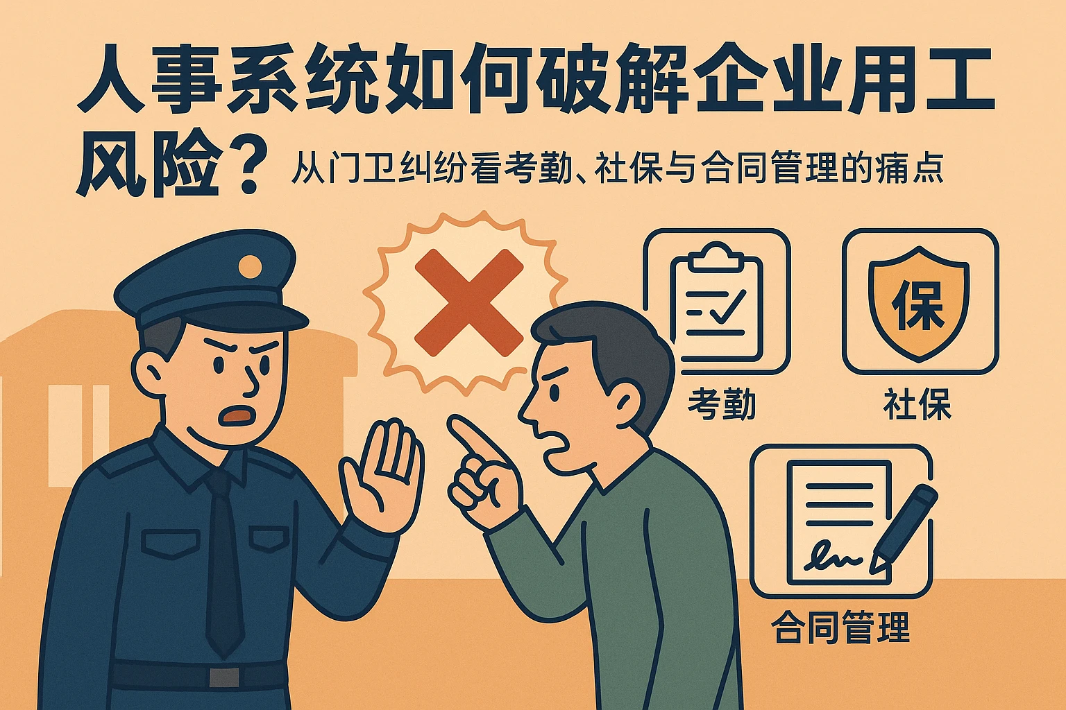 人事系统如何破解企业用工风险？从门卫纠纷看考勤、社保与合同管理的痛点