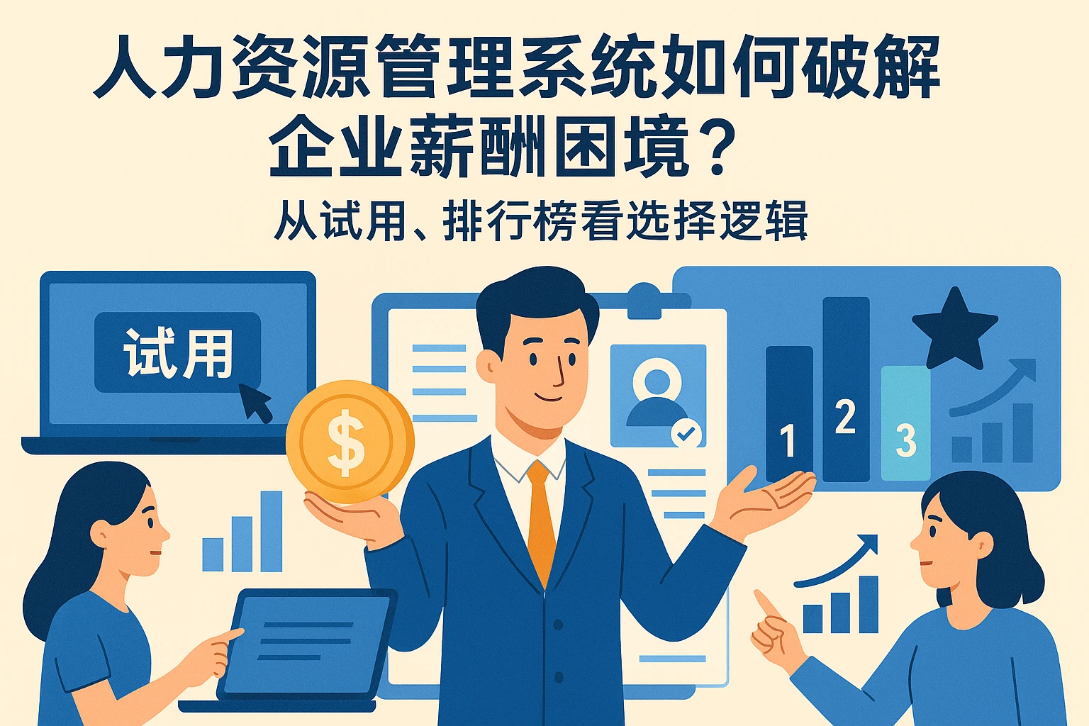 人力资源管理系统如何破解企业薪酬困境？从试用、排行榜看选择逻辑