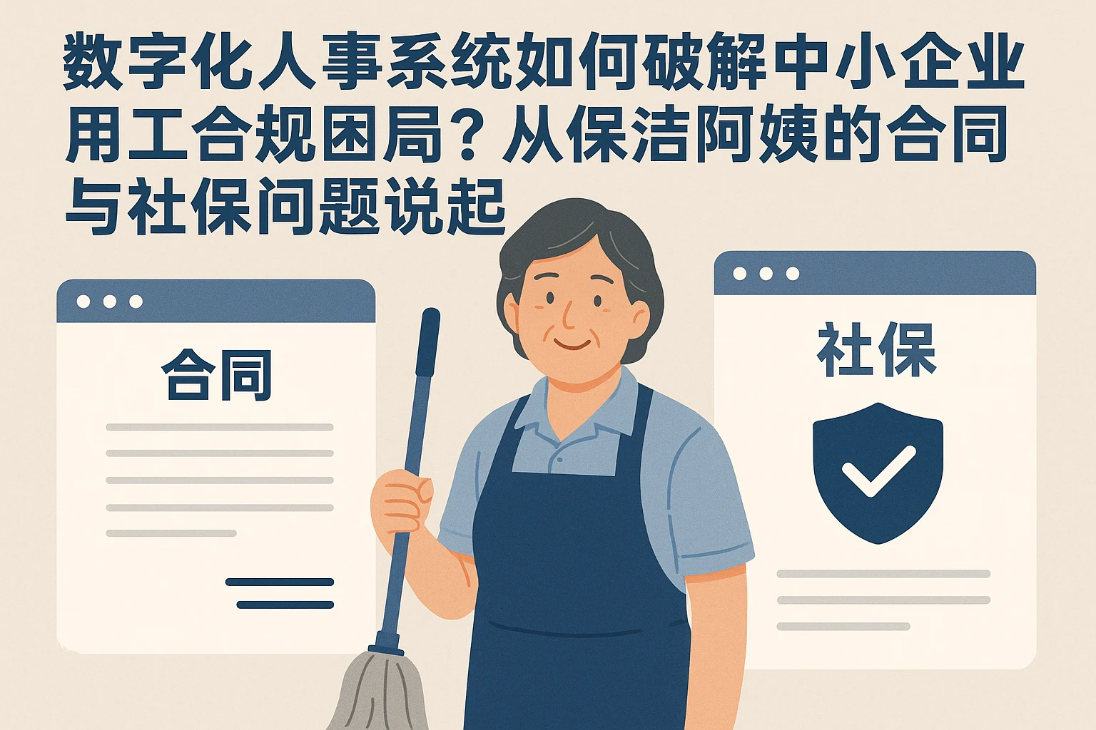 数字化人事系统如何破解中小企业用工合规困局？从保洁阿姨的合同与社保问题说起