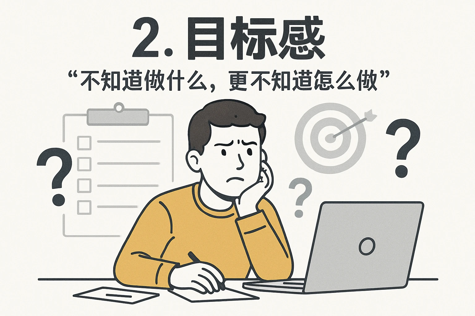 2. 目标感：“不知道做什么，更不知道怎么做”
