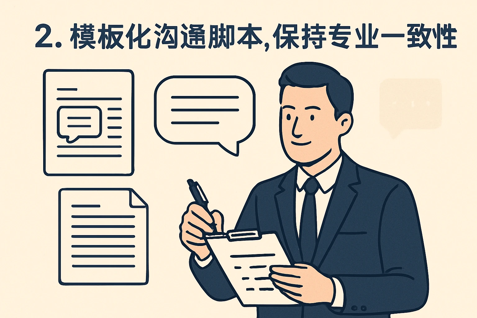 2. 模板化沟通脚本，保持专业一致性
