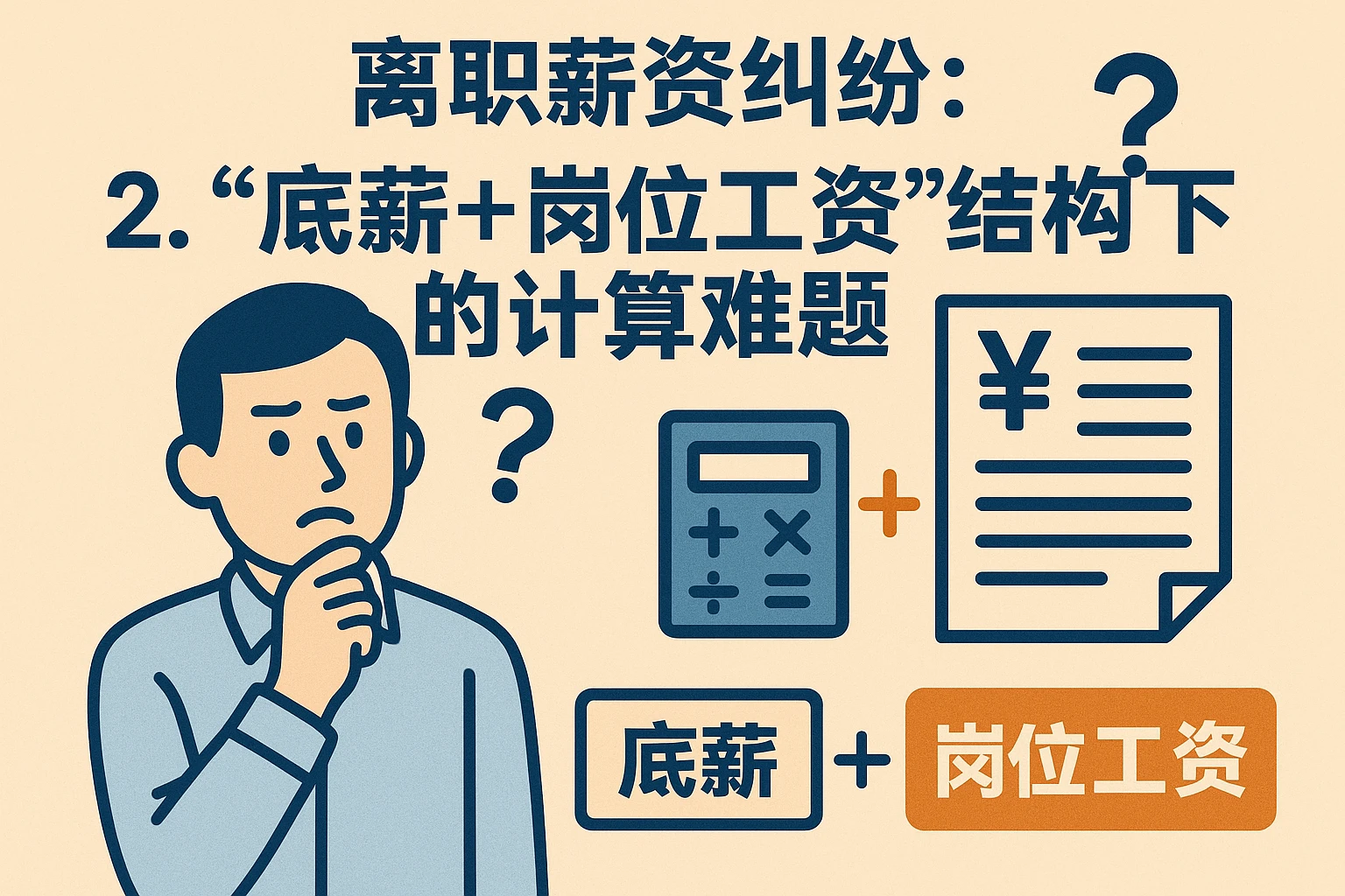 2. 离职薪资纠纷：“底薪+岗位工资”结构下的计算难题
