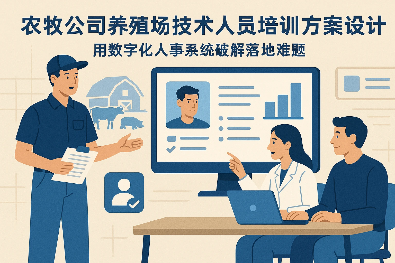 农牧公司养殖场技术人员培训方案设计：用数字化人事系统破解落地难题