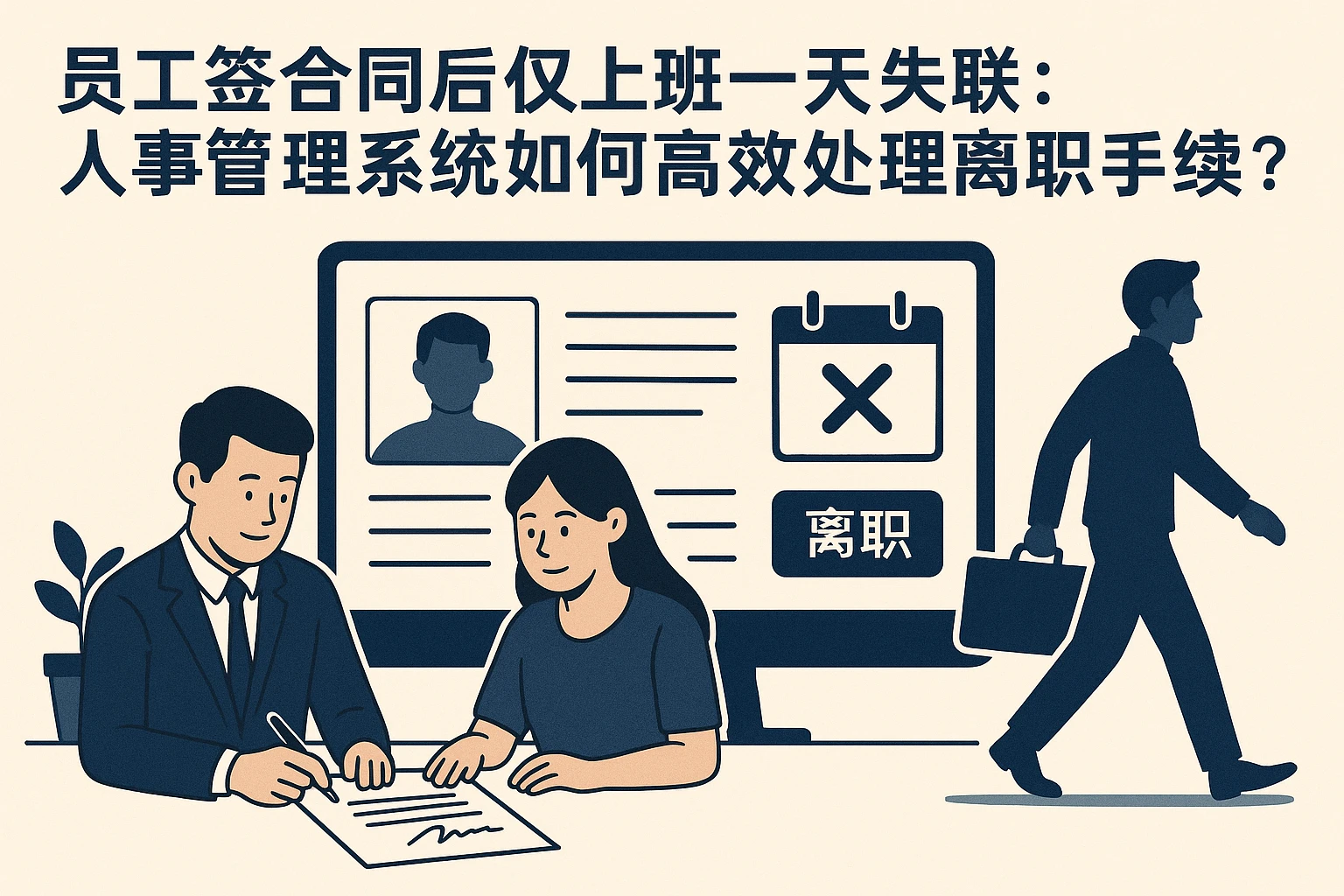 员工签合同后仅上班一天失联：人事管理系统如何高效处理离职手续？
