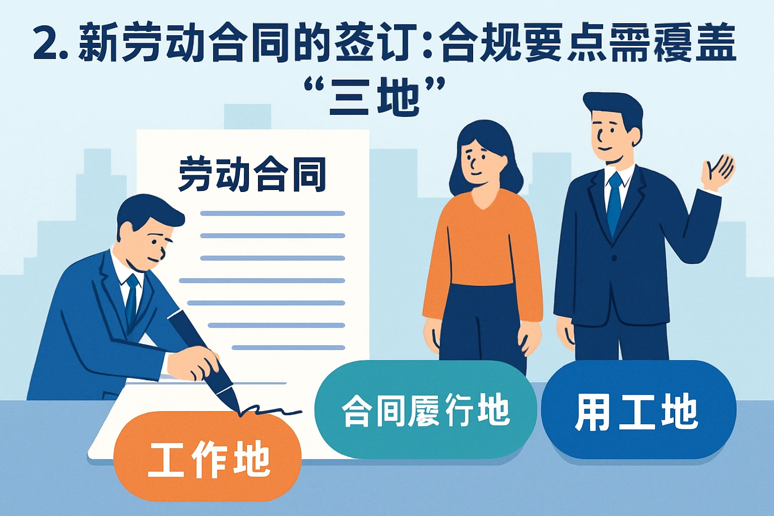 2. 新劳动合同的签订：合规要点需覆盖“三地”
