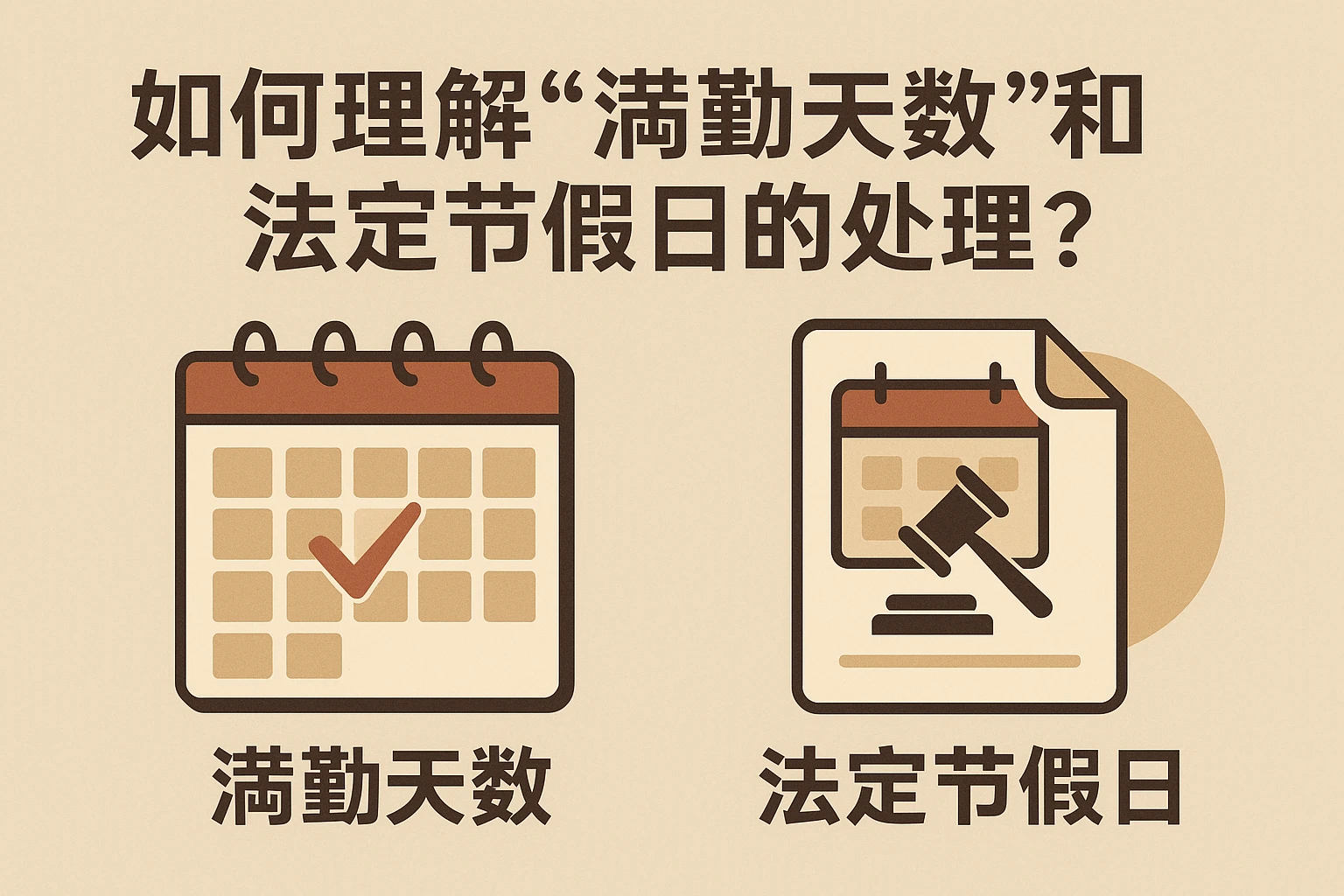 如何理解“满勤天数”和法定节假日的处理？