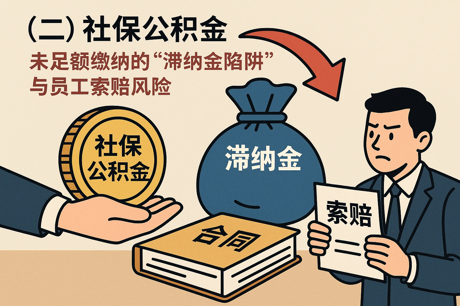 （二）社保公积金：未足额缴纳的“滞纳金陷阱”与员工索赔风险
