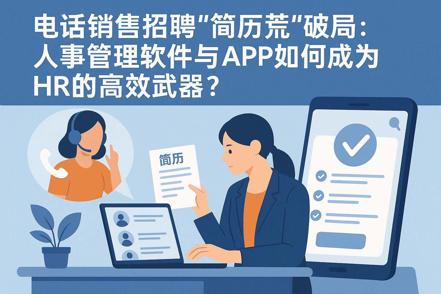 电话销售招聘“简历荒”破局：人事管理软件与APP如何成为HR的高效武器？