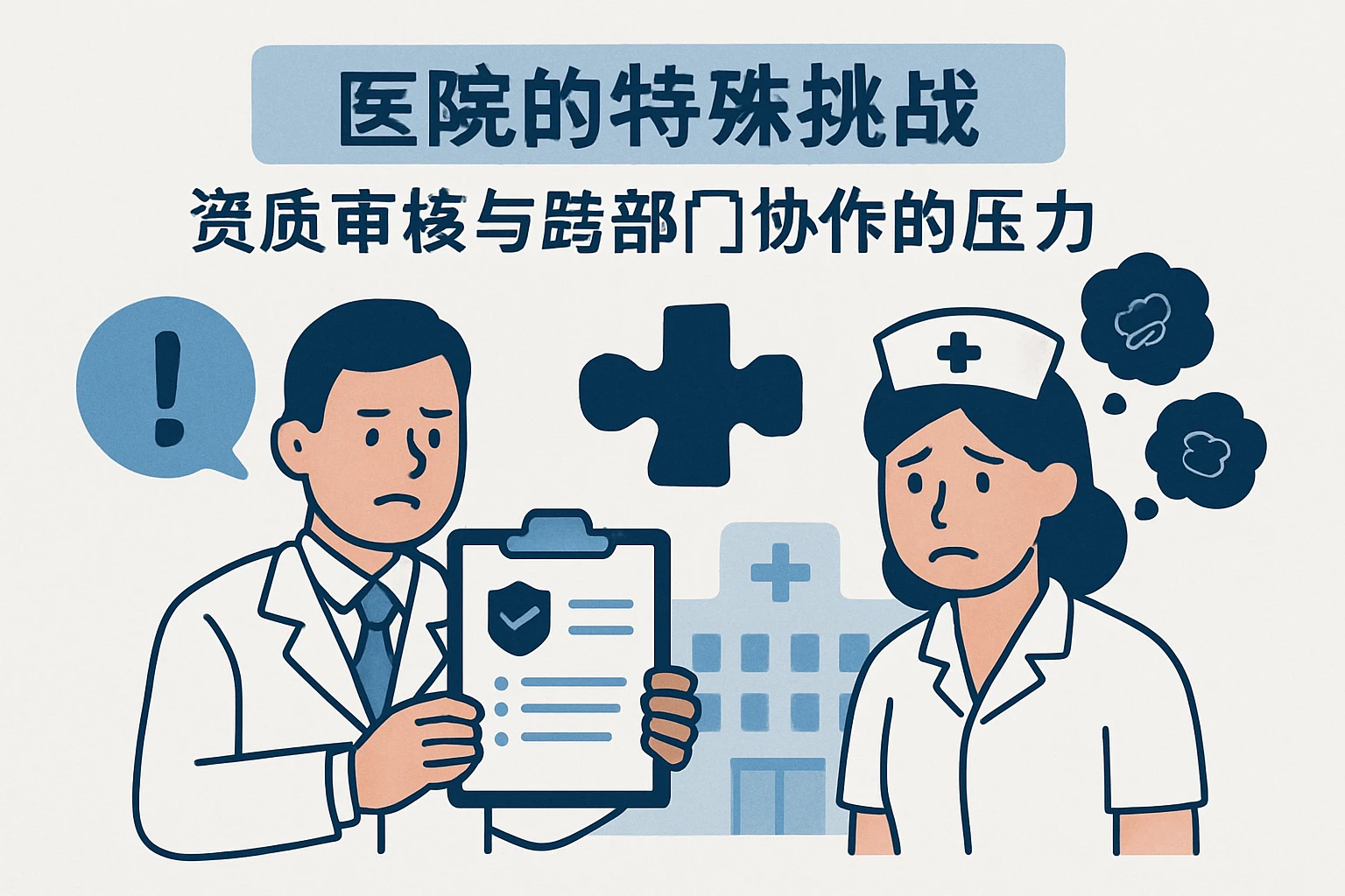2. 医院的特殊挑战：资质审核与跨部门协作的压力
