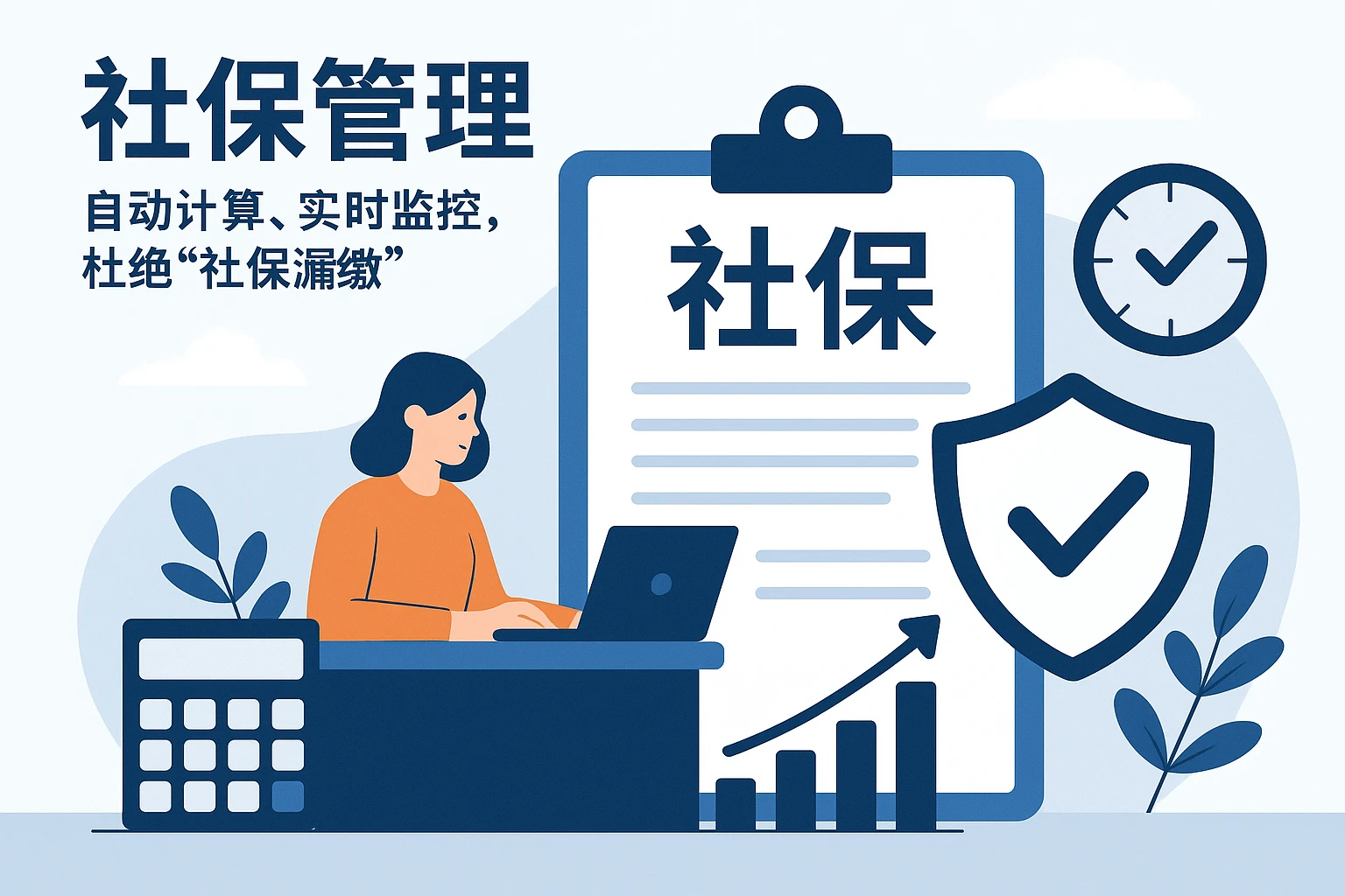 2. 社保管理：自动计算、实时监控，杜绝“社保漏缴”