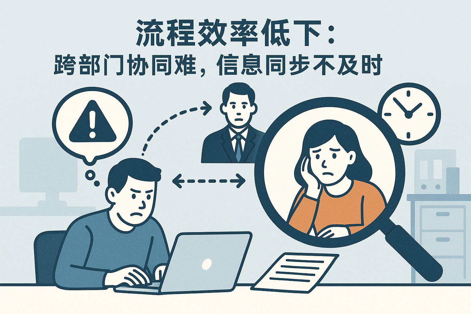 2. 流程效率低下：跨部门协同难，信息同步不及时