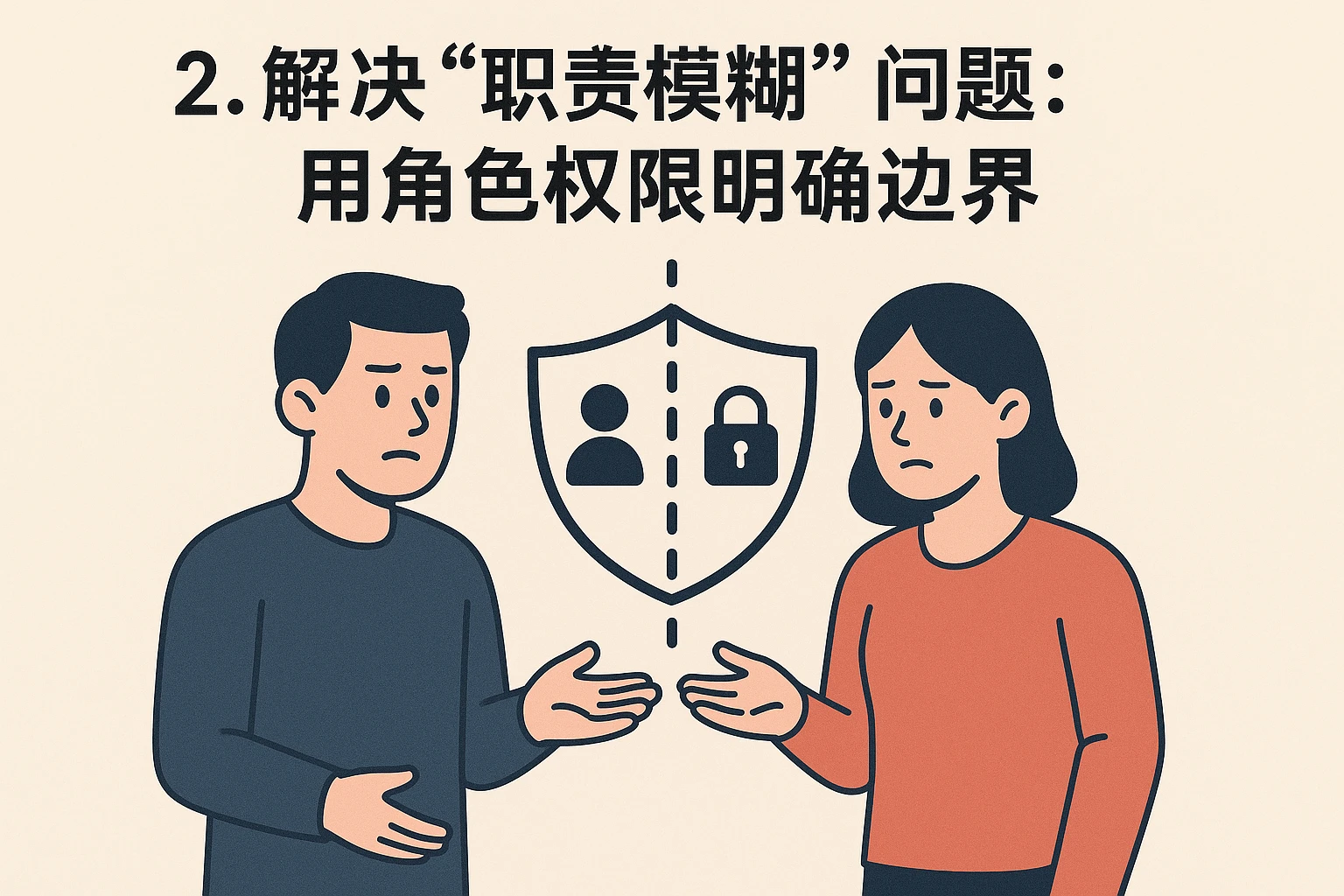 2. 解决“职责模糊”问题：用角色权限明确边界