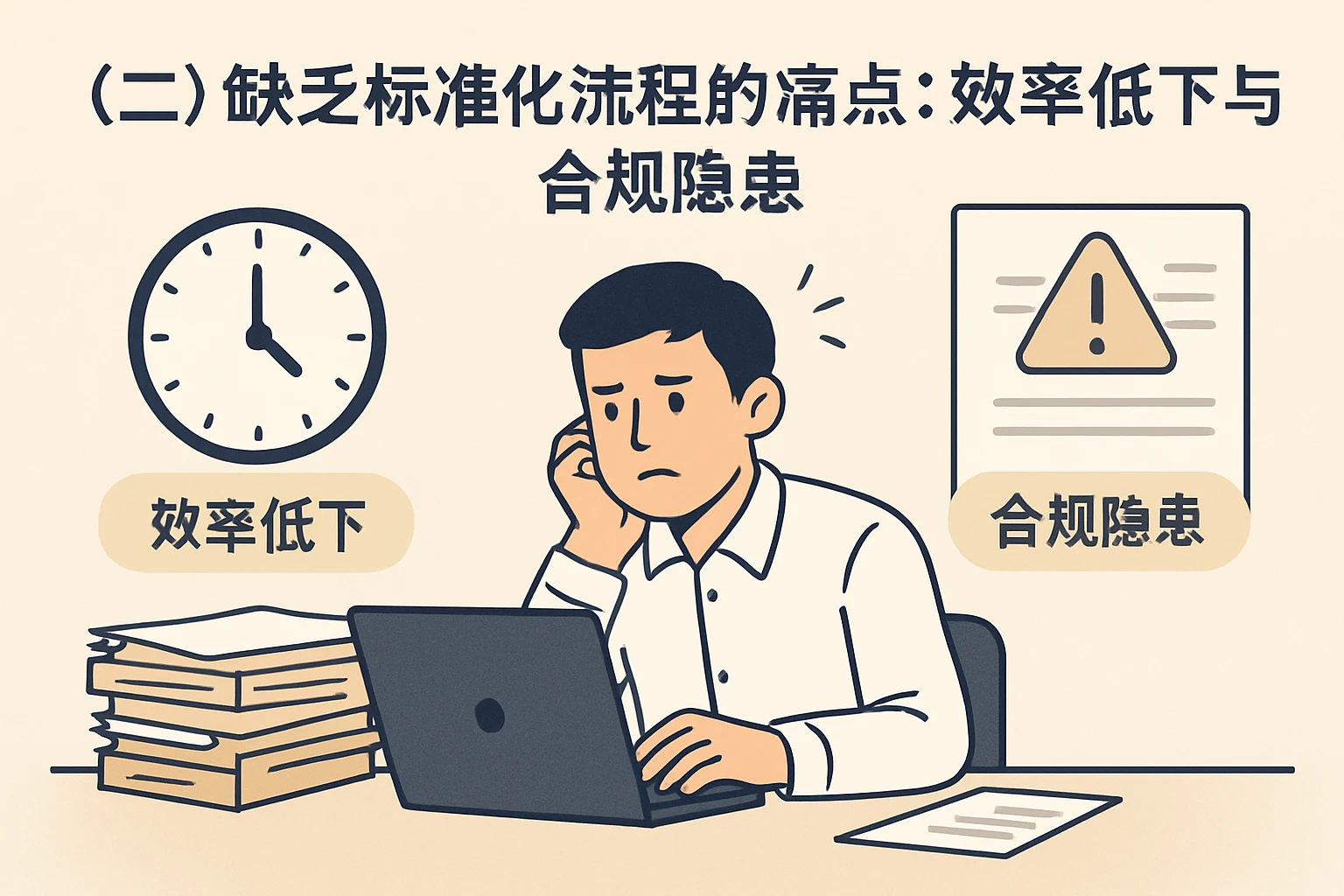 （二）缺乏标准化流程的痛点：效率低下与合规隐患