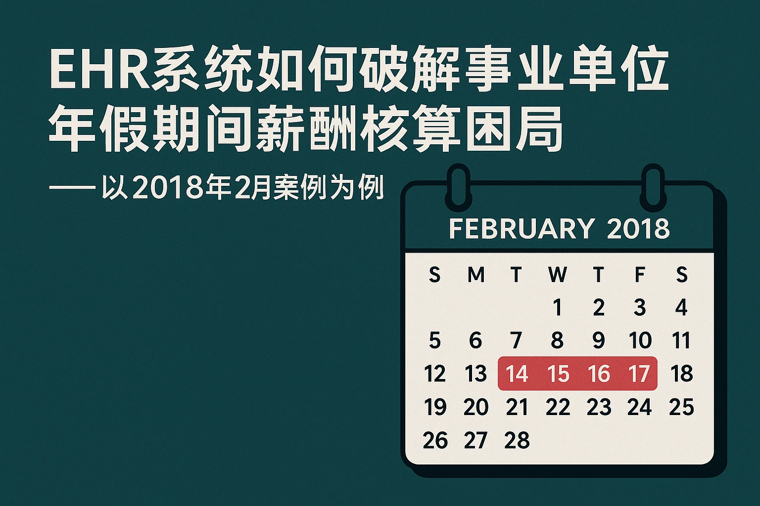 EHR系统如何破解事业单位年假期间薪酬核算困局——以2018年2月案例为例