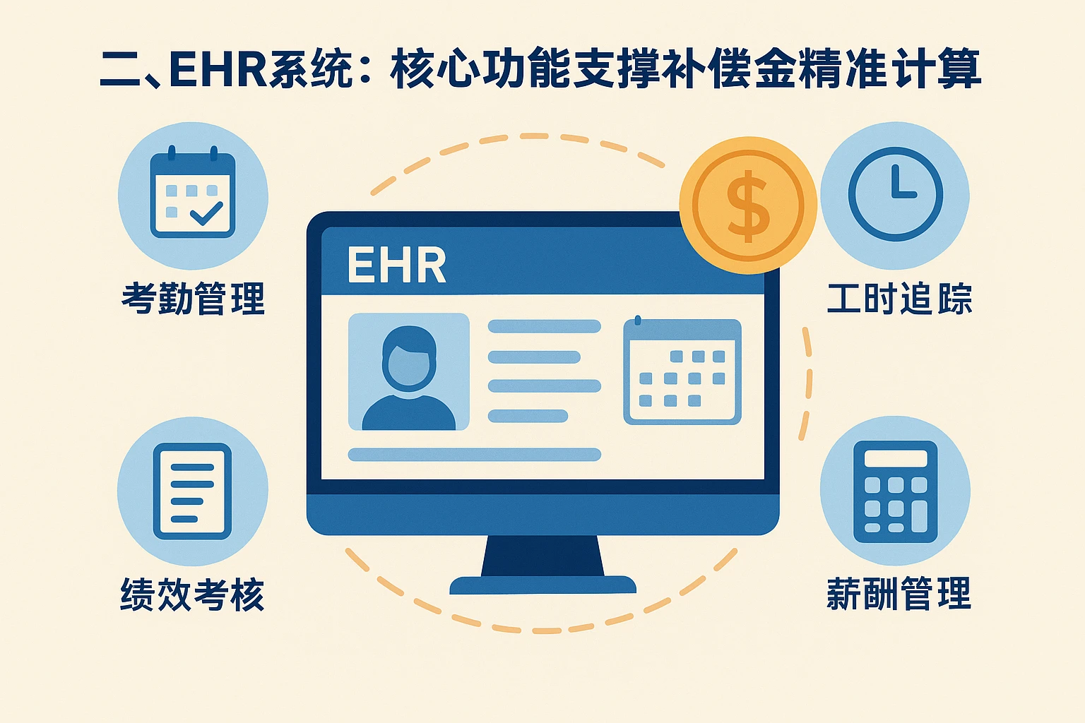 二、EHR系统：核心功能支撑补偿金精准计算