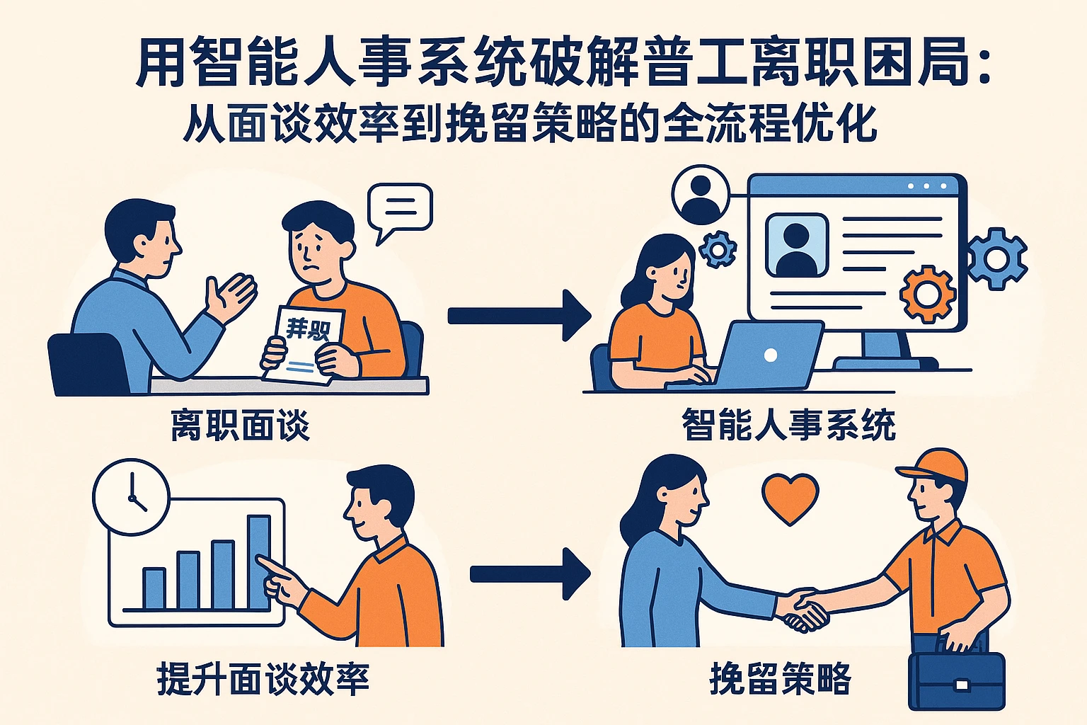用智能人事系统破解普工离职困局：从面谈效率到挽留策略的全流程优化