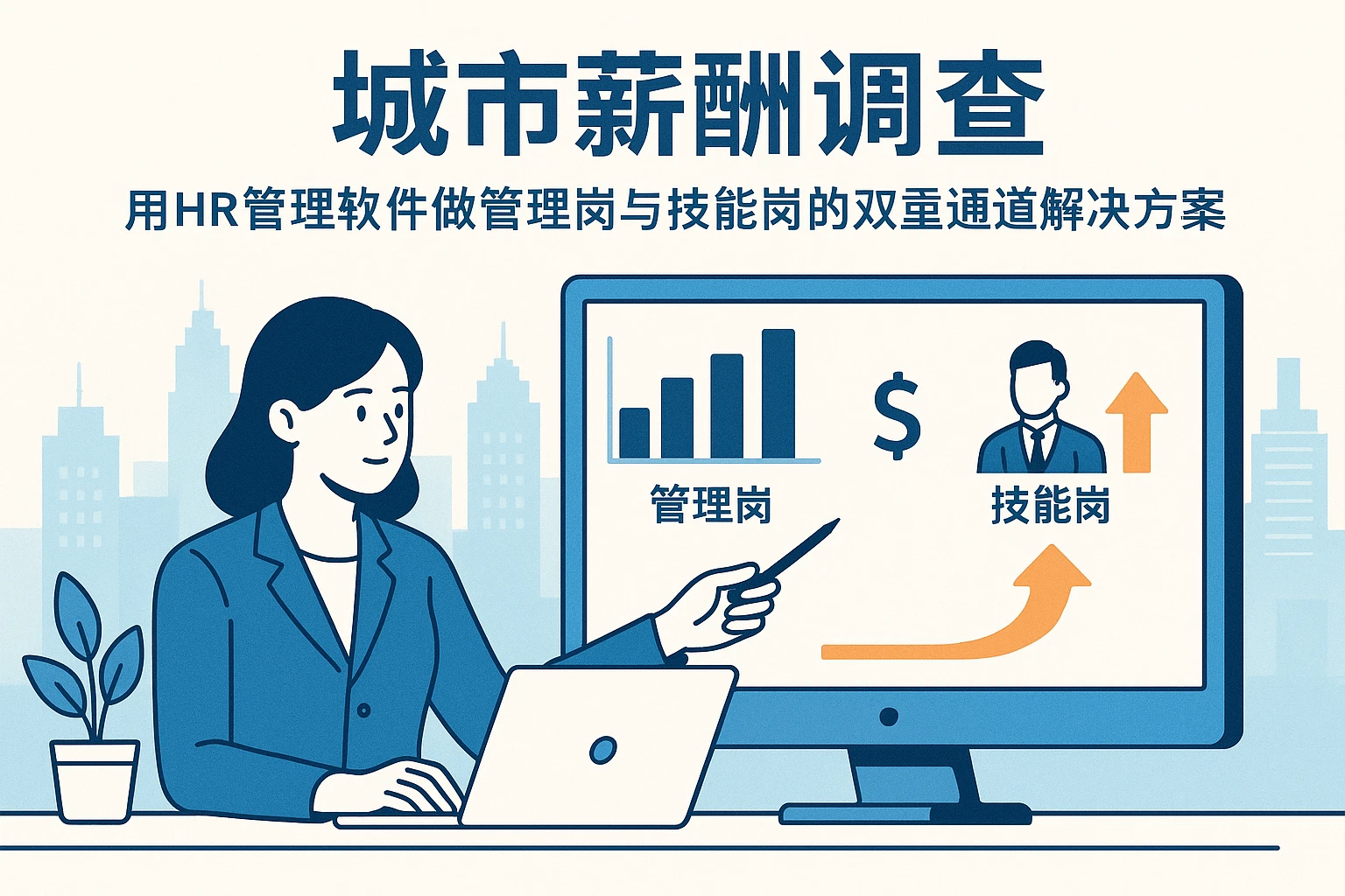 用HR管理软件做城市薪酬调查：管理岗与技能岗的双重通道解决方案
