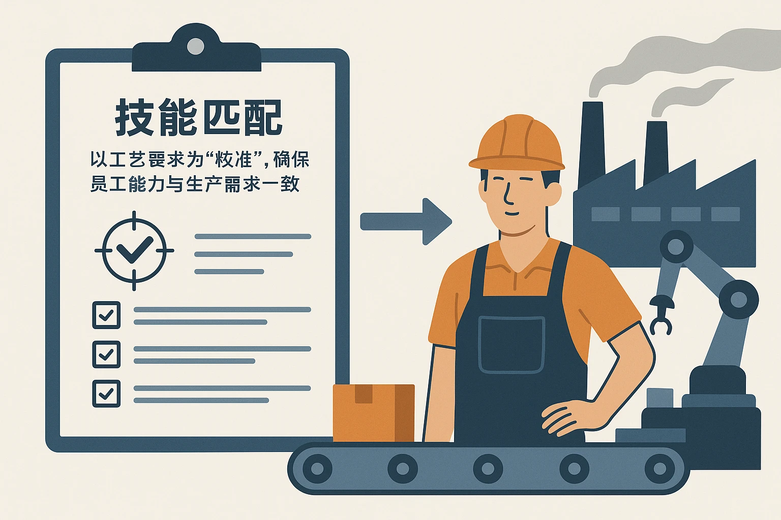 2. 技能匹配：以工艺要求为“校准”，确保员工能力与生产需求一致