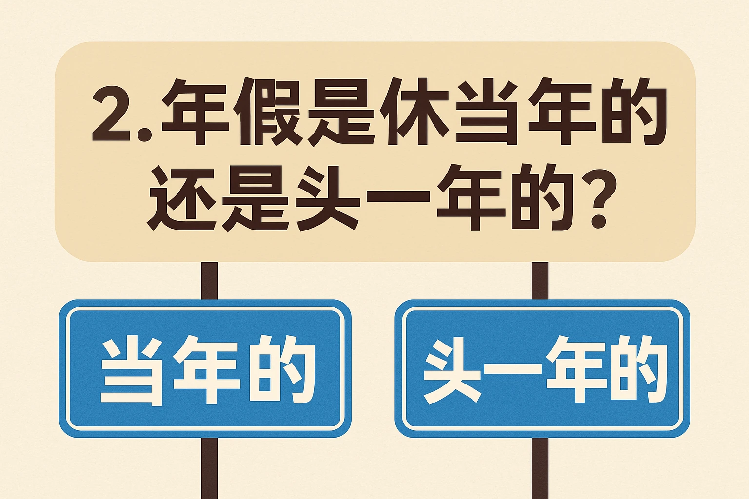 2. 年假是休当年的还是头一年的？