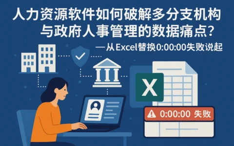 人力资源软件如何破解多分支机构与政府人事管理的数据痛点？——从Excel替换0:00:00失败说起