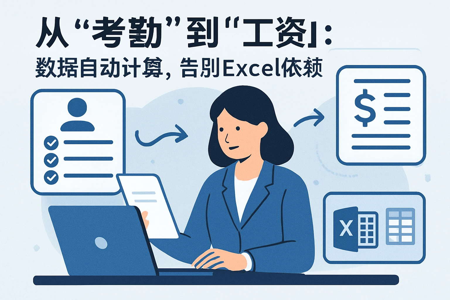 2. 从“考勤”到“工资”：数据自动计算，告别Excel依赖
