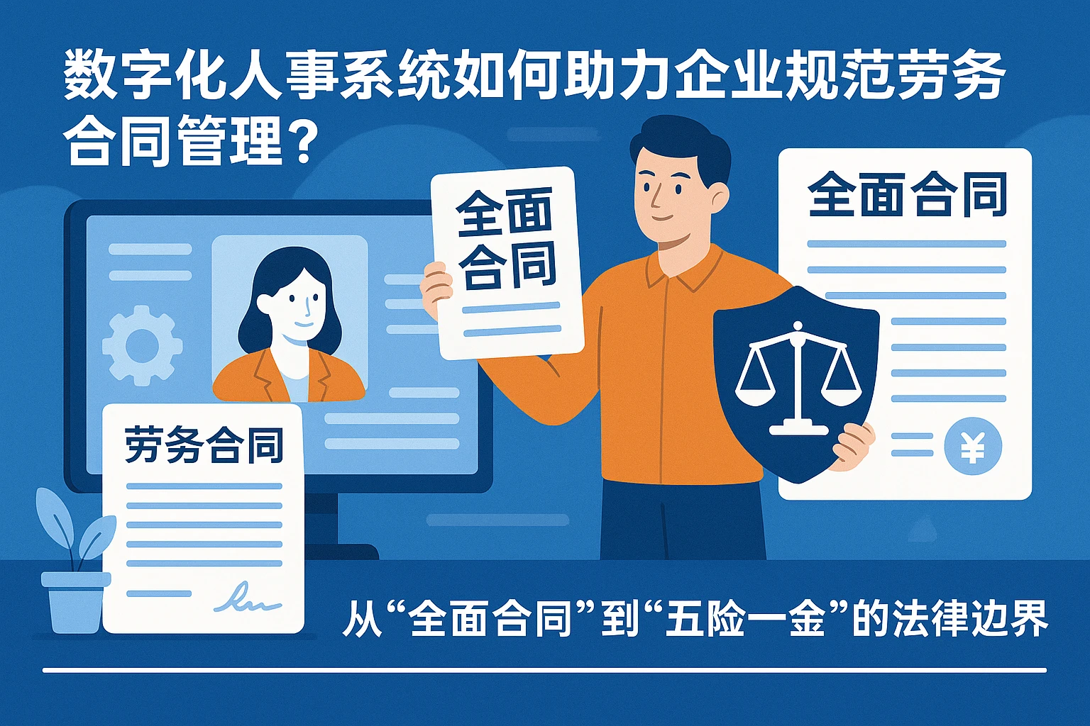 数字化人事系统如何助力企业规范劳务合同管理？从“全面合同”到“五险一金”的法律边界
