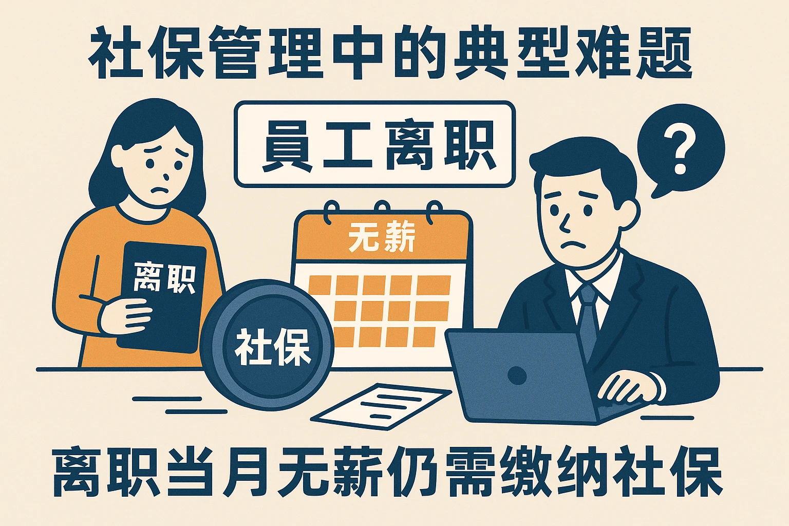 社保管理中的典型难题：员工离职当月无薪仍需缴纳社保