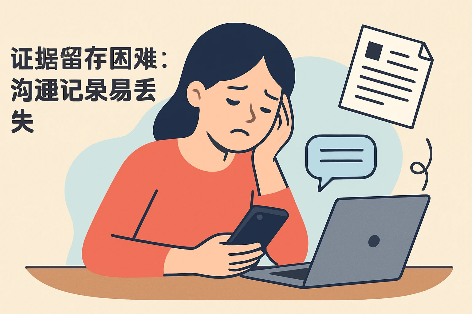 2. 证据留存困难：沟通记录易丢失