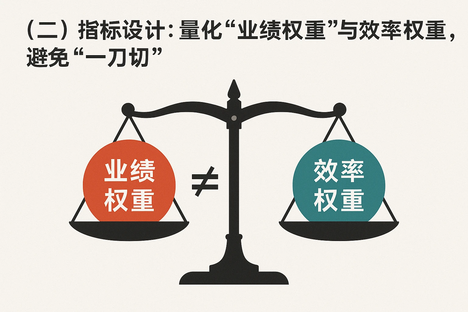 (二)指标设计:量化“业绩权重”与“效率权重”,避免“一刀切”