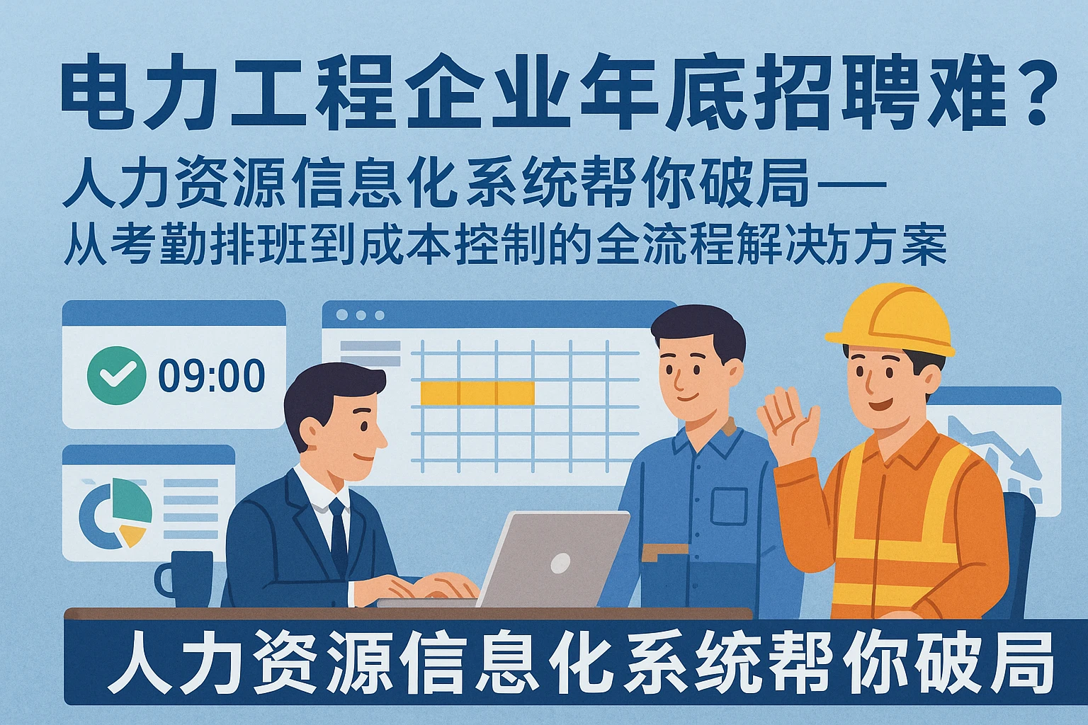 电力工程企业年底招聘难？人力资源信息化系统帮你破局——从考勤排班到成本控制的全流程解决方案