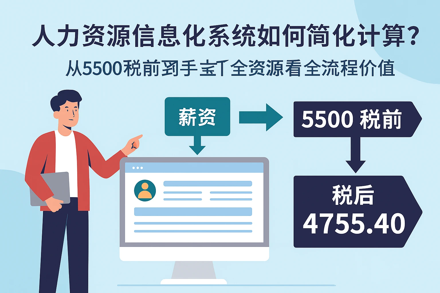 人力资源信息化系统如何简化薪资计算？从5500税前到手金额看全流程价值