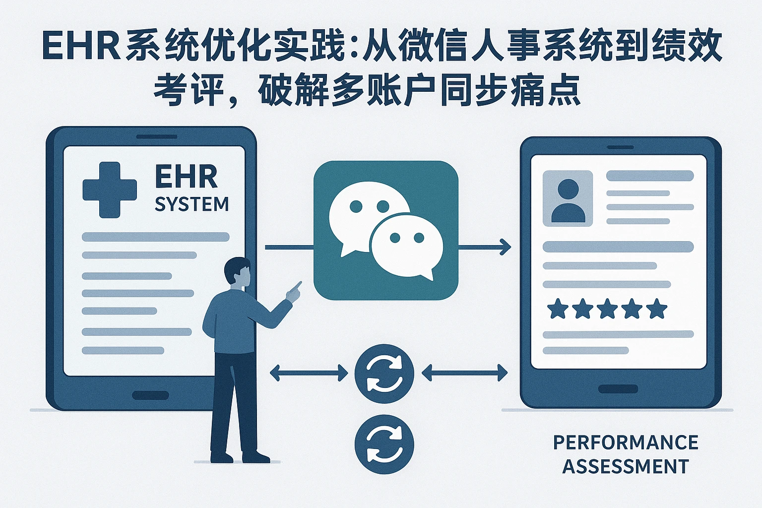 EHR系统优化实践：从微信人事系统到绩效考评，破解多账户同步痛点