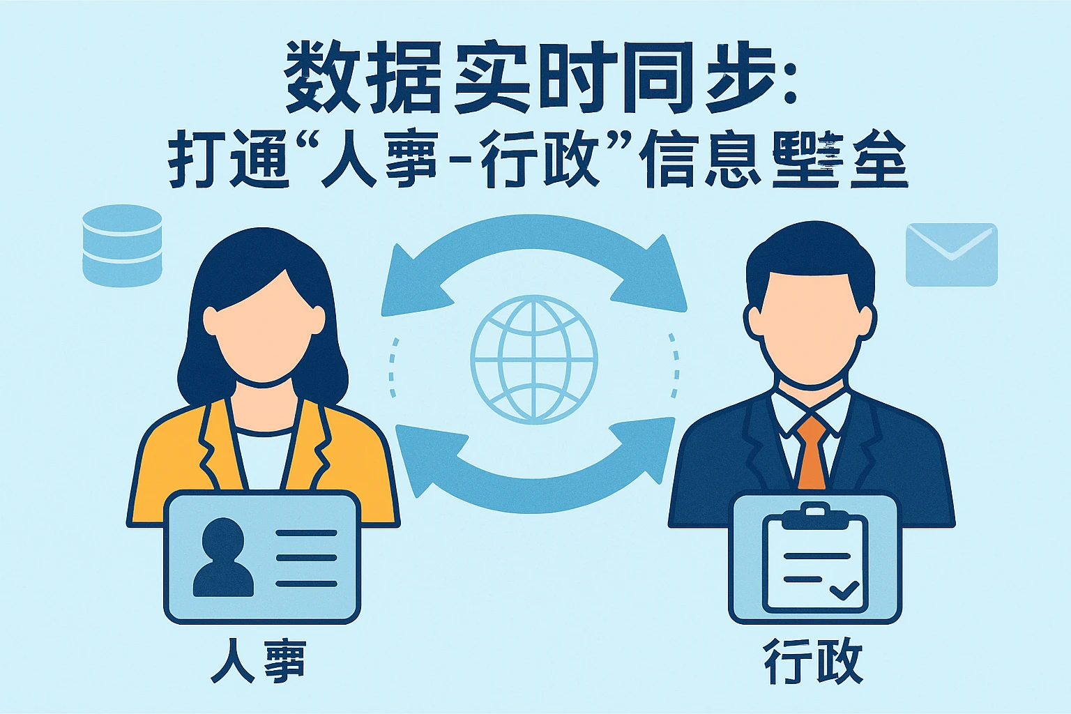 2. 数据实时同步：打通“人事-行政”信息壁垒