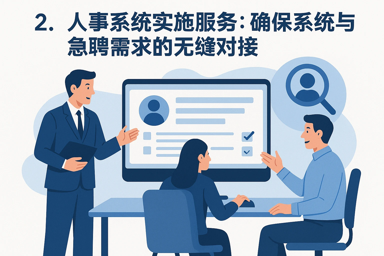2. 人事系统实施服务：确保系统与急聘需求的无缝对接