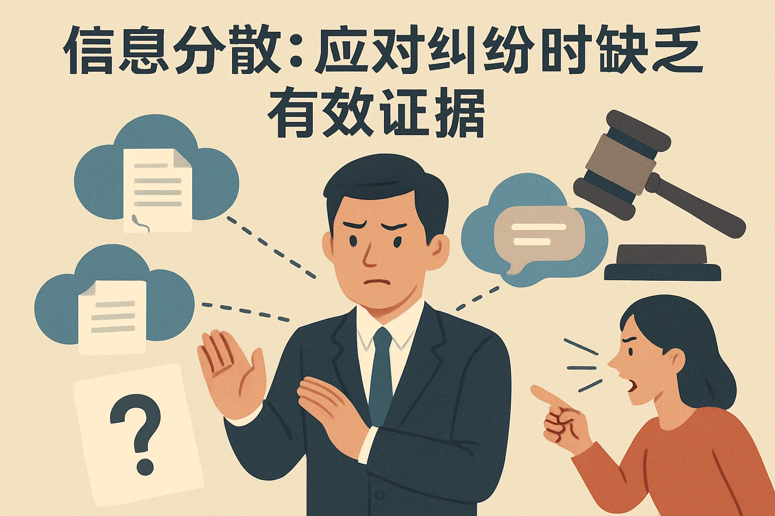 2. 信息分散：应对纠纷时缺乏有效证据