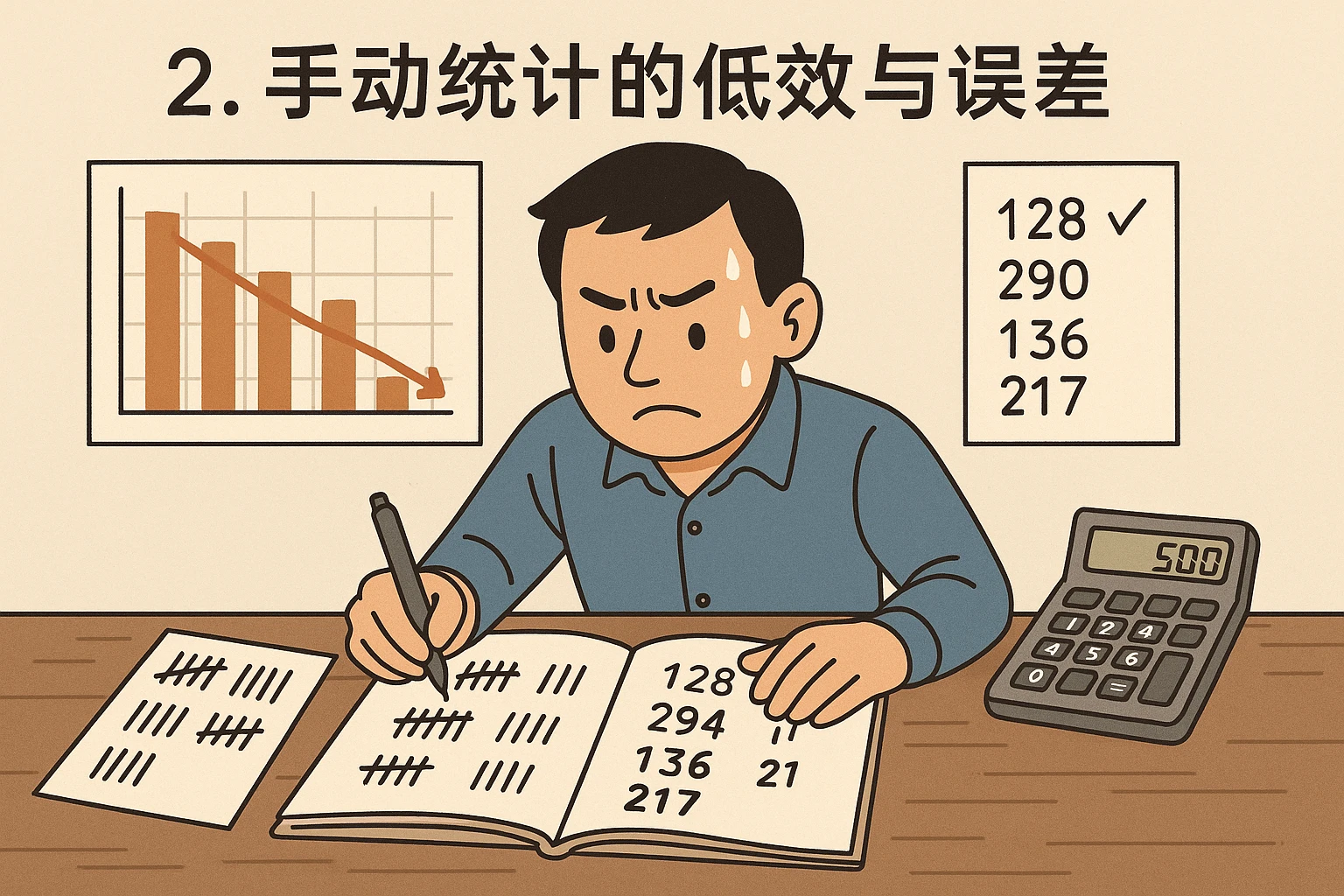 2. 手动统计的低效与误差