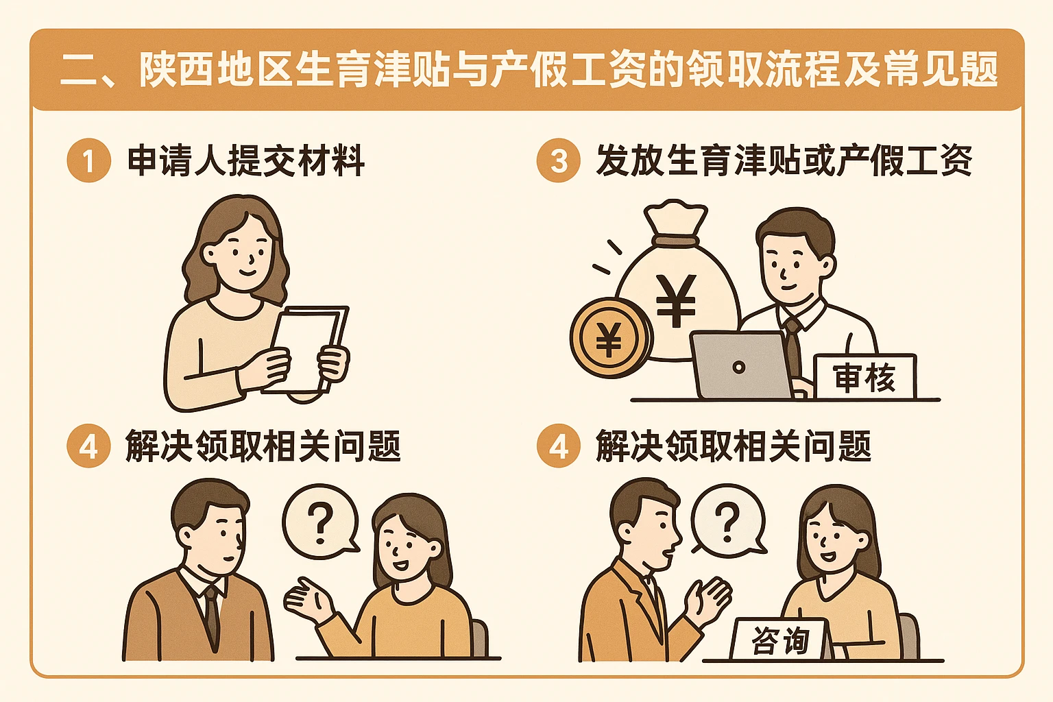 二、陕西地区生育津贴与产假工资的领取流程及常见问题