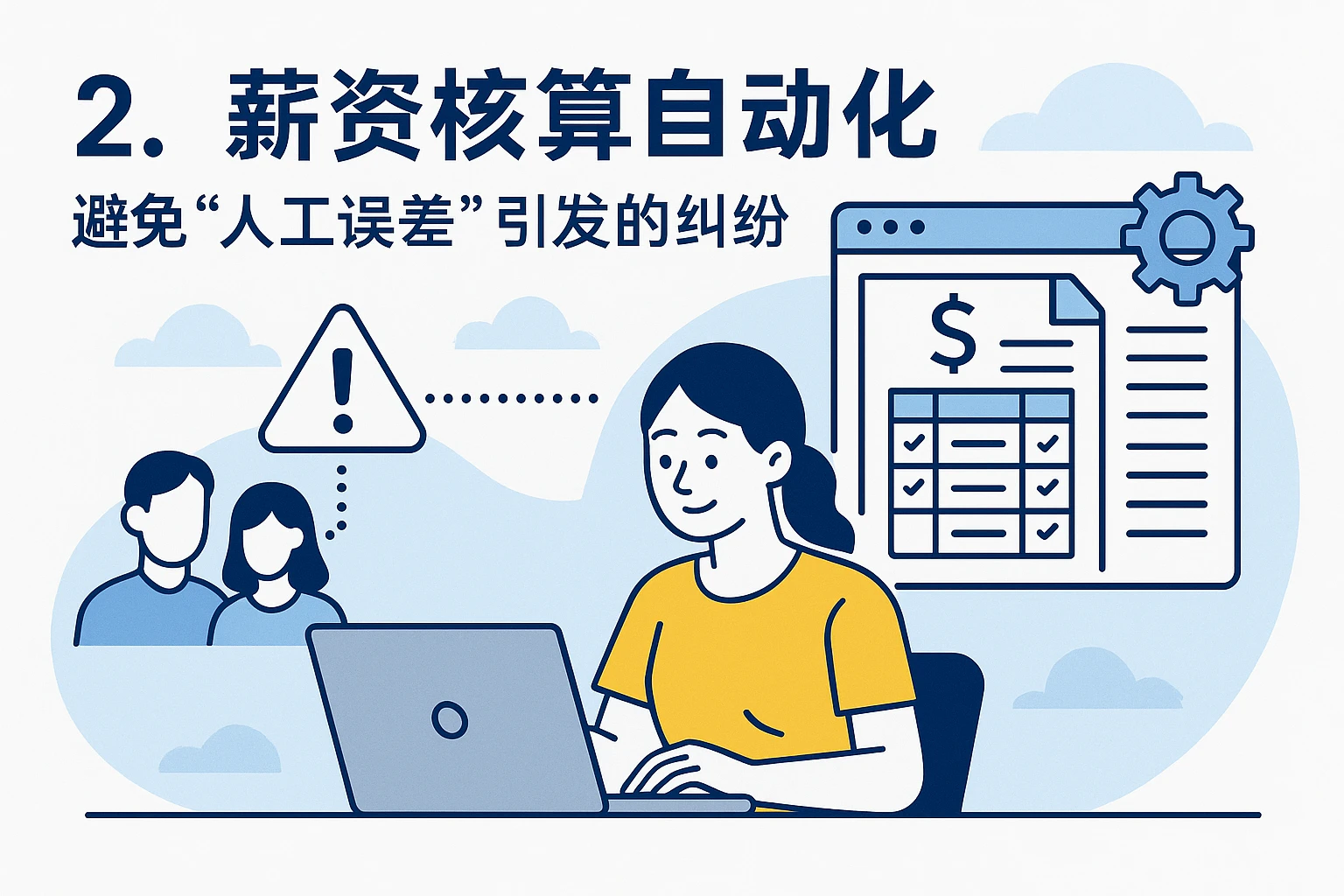 2. 薪资核算自动化：避免“人工误差”引发的纠纷