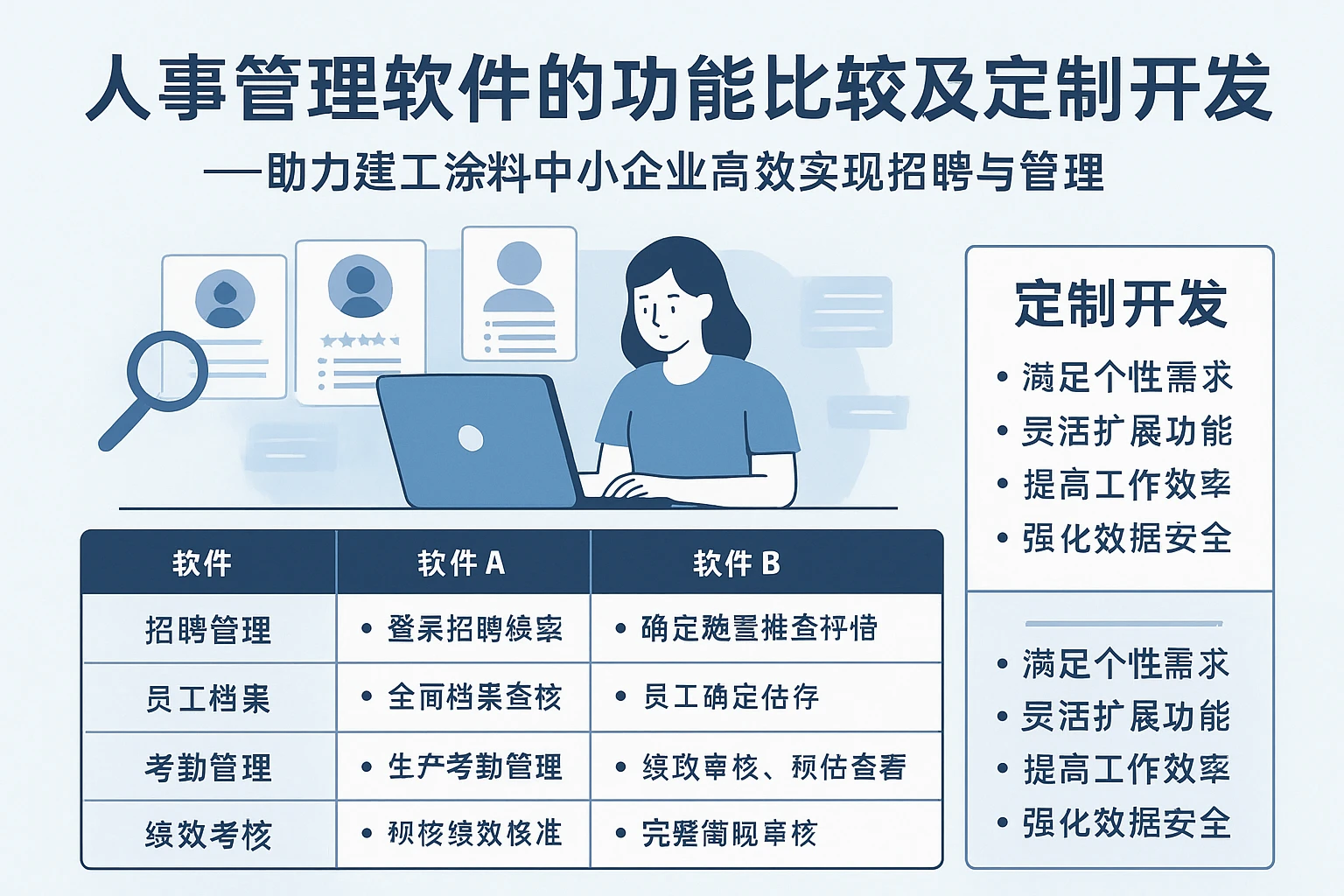 人事管理软件的功能比较及定制开发——助力建工涂料中小企业高效实现招聘与管理