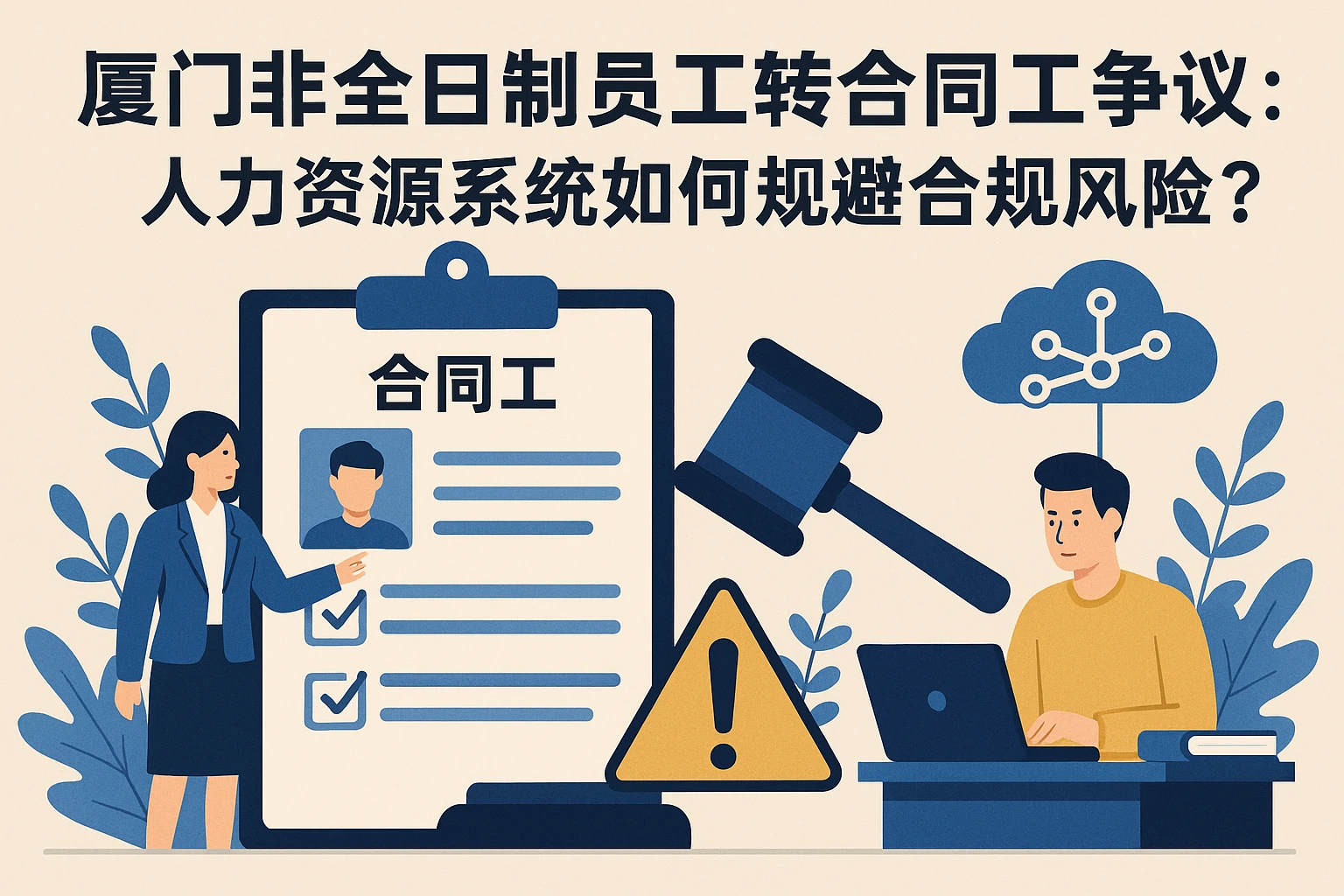 厦门非全日制员工转合同工争议：人力资源系统如何规避合规风险？