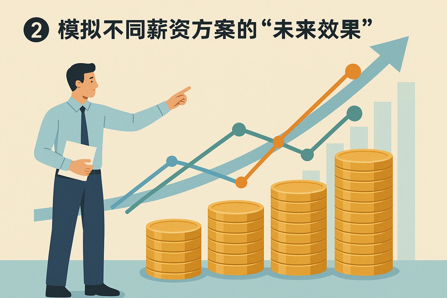 2. 模拟不同薪资方案的“未来效果”