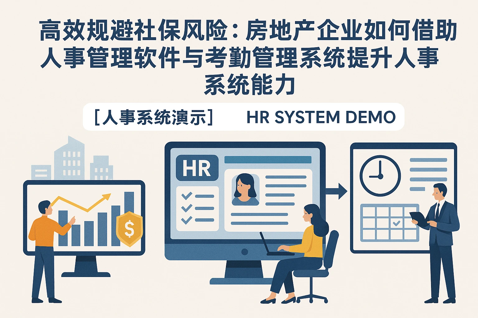 高效规避社保风险：房地产企业如何借助人事管理软件与考勤管理系统提升人事系统能力【人事系统演示】
