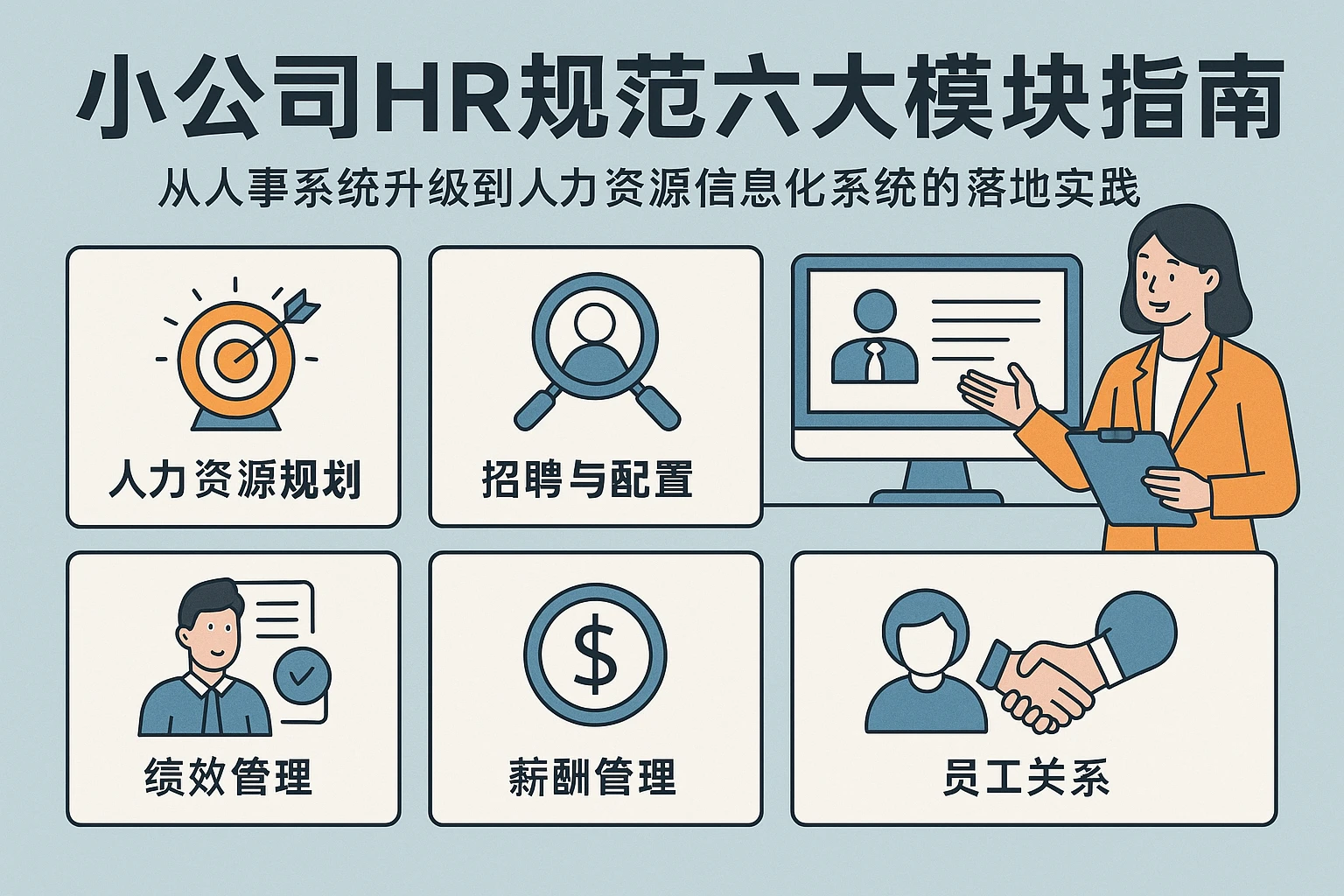 小公司HR规范六大模块指南：从人事系统升级到人力资源信息化系统的落地实践