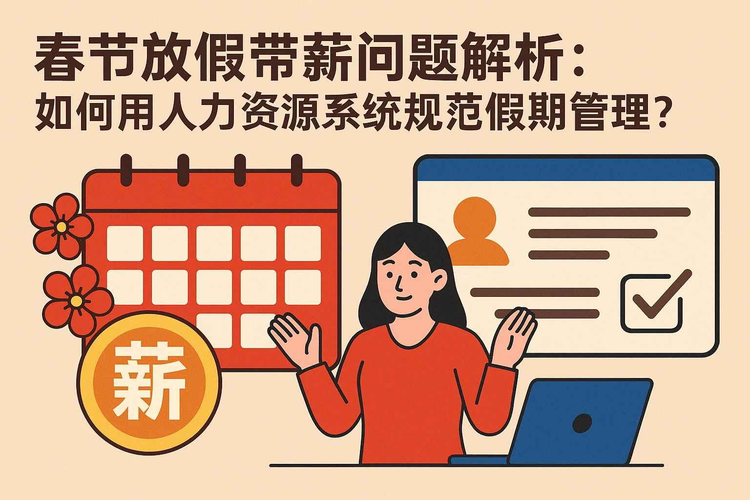 春节放假带薪问题解析：如何用人力资源系统规范假期管理？