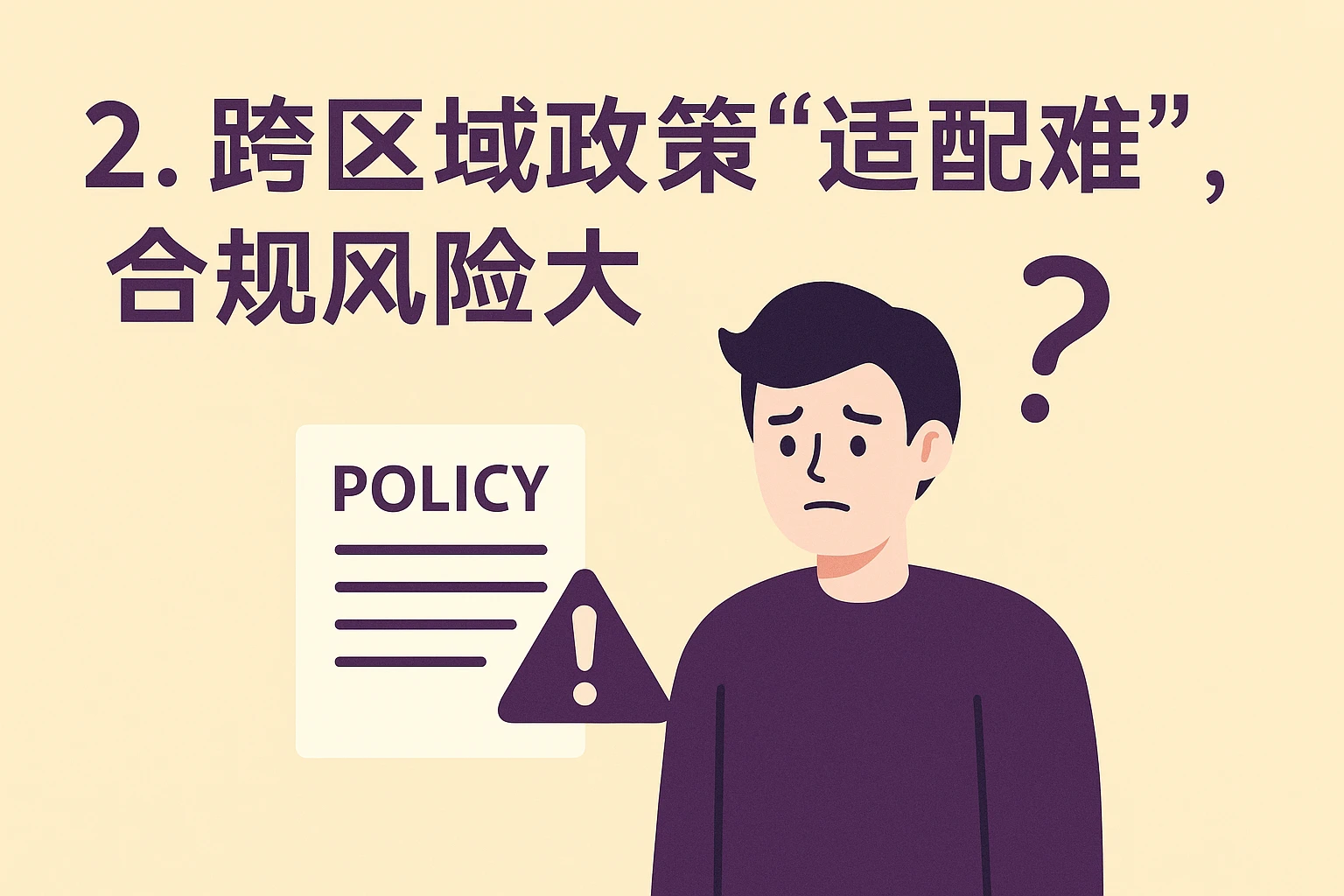 2. 跨区域政策“适配难”，合规风险大