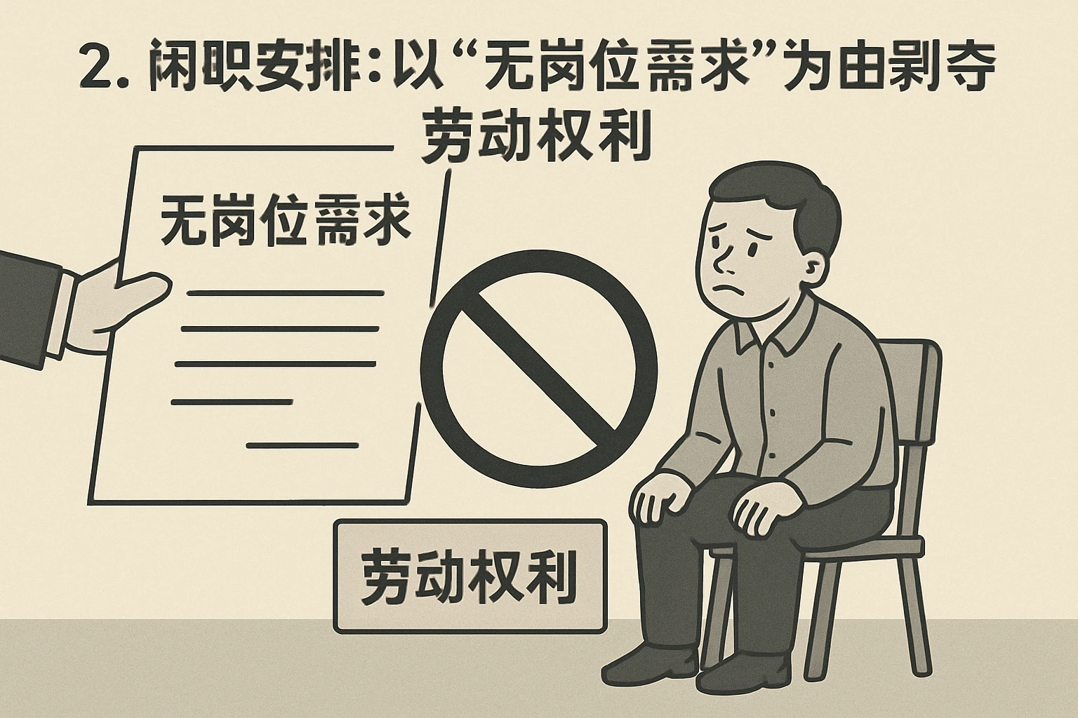 2. 闲职安排：以“无岗位需求”为由剥夺劳动权利
