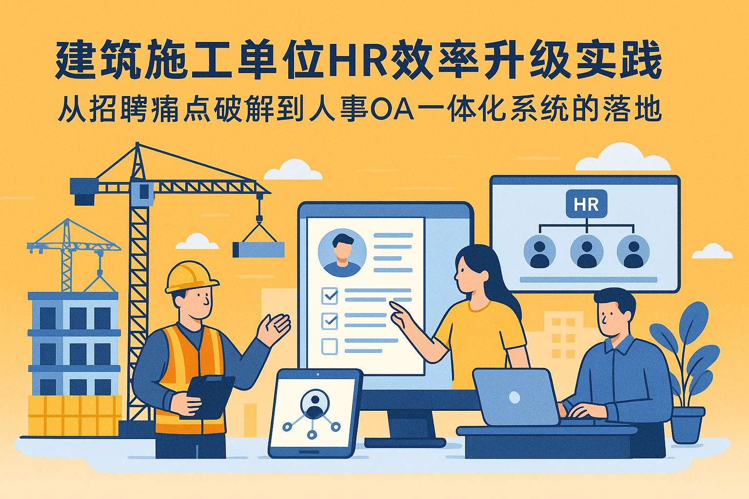 建筑施工单位HR效率升级实践：从招聘痛点破解到人事OA一体化系统的落地