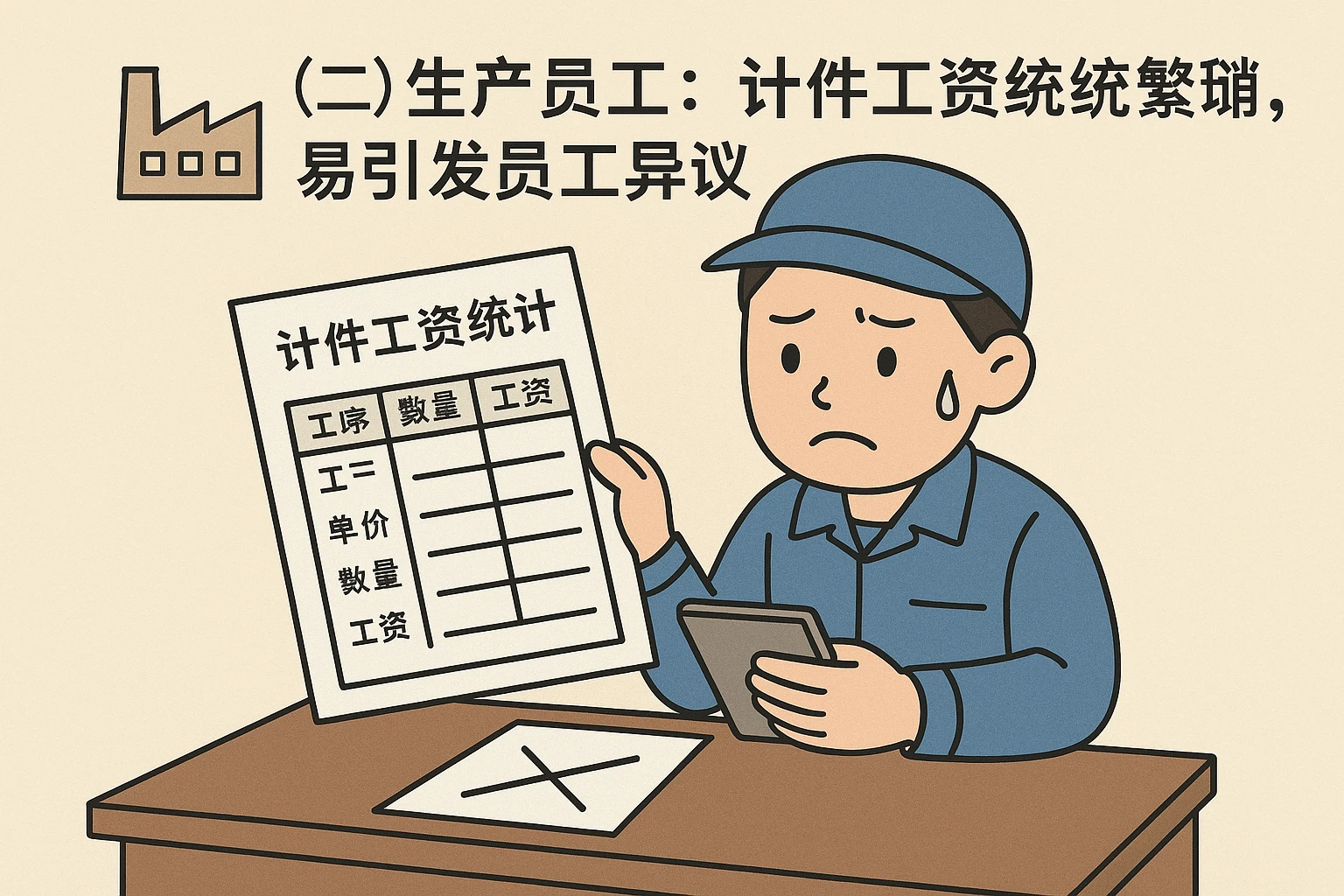 （二）生产员工：计件工资统计繁琐，易引发员工异议
